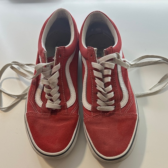 Vans Red and White Sneakers - Picture 1 of 3